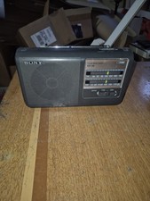 Sony ICF-38 Two Band Portable AM/FM Radio Power Cord or Battery Tested Working