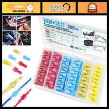 200 Pcs Nylon Spade Quick Disconnect Connectors Kit - Insulated Electrical Termi