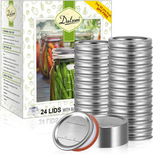 ® 48Pcs Canning Lids with Rings Regular Mouth, Premium Mason Jar Lids with Bands