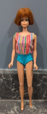 Vintage Mattel Barbie American Girl Doll Titian/Red Hair 1960's Bendable Legs