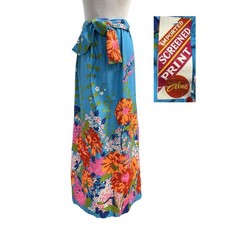 Alice Polynesian NWT 60s 70s Floral Maxi Skirt Vtg Sz 12 Mod Retro Resort Beach