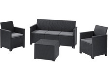 SET RATTAN KETER EMMA LOUNGE 5 POSTI DIVANO TAVOLO E POLTRONE