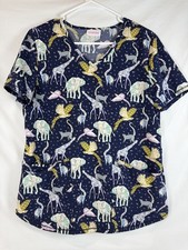 Scrubstar V neck scrub top animals print