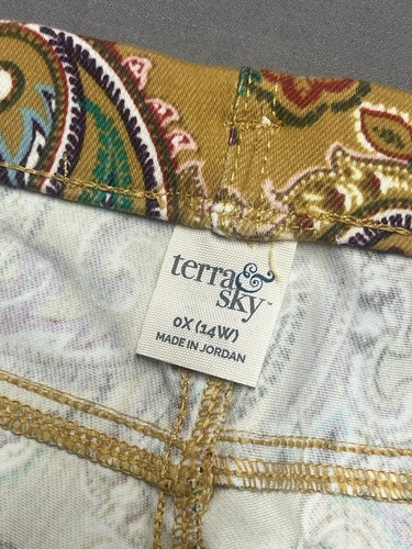NWT Terra & Sky ‘Apple Juice’ Paisley Leggings Women's Plus Size 0X/14W (33x28) - Picture 4 of 6