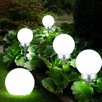 Solarlampe AußEnleuchte Gartenlampe Led Kugelleuchte Balkonlampe Weiß 5Er Set