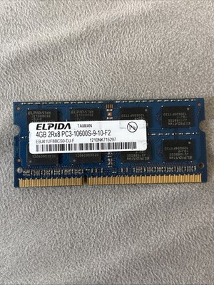 ELPIDA 4GB 2RX8 PC3-10600S-9-10-F2 DDR3 1333MHz SODIMM RAM Laptop