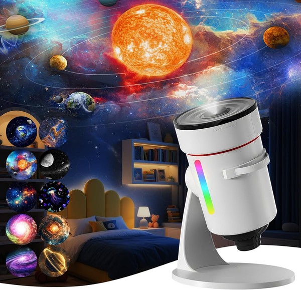 Qktyb Planetarium Projektor, Sternenhimmel Projektor Mit 4K HD Planet Discs, 360-image