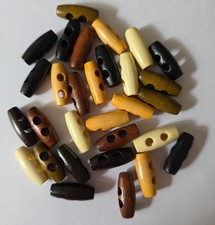 10 Toggle Buttons Wooden Size 20mm by 7mm 7 Colours Available Smaller Toggle