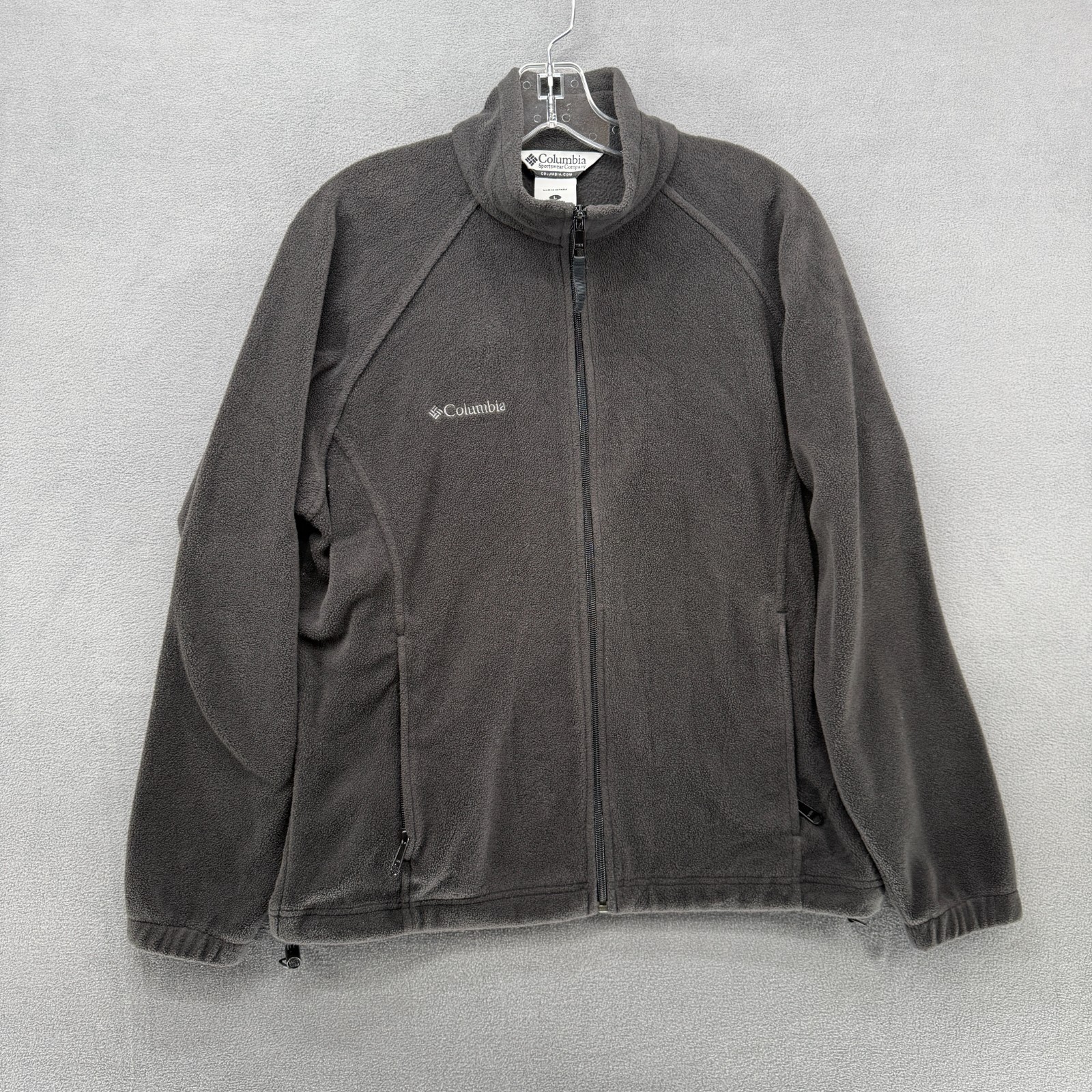Columbia Sportswear Co. Fleece Jacket Womens Large Gray Full-Zip Mock Neck