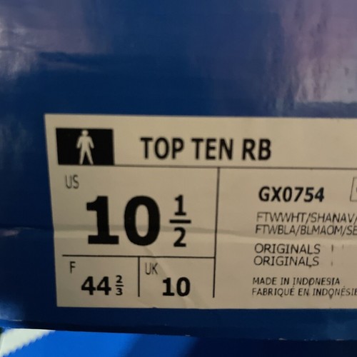 ZAPATOS Adidas Originales TOP TEN RB para Hombres Blanco/Azul Marino/Como Nuevo Rush GX0754 Talla 10.5 - Imagen 11 de 13