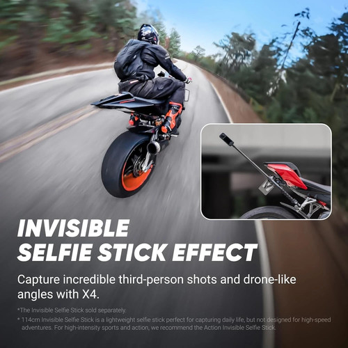 Insta360 X4 Action Camera 8K Waterproof 360 Wide-Angle Invisible Selfie New - Afbeelding 6 van 10