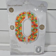 Anagram Balloon Formz 52.5" Zero (0) Silver Foil Balloon Birthday Party Decor