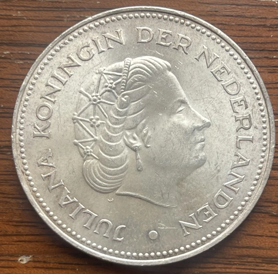 Moneda de plata de 10 florines de Holanda 1970..TM1065 Foto 2 de 3