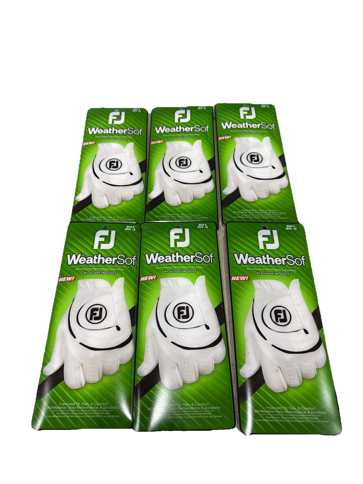 FootJoy Men's WeatherSof Golf Glove - 6 Pack - M/L