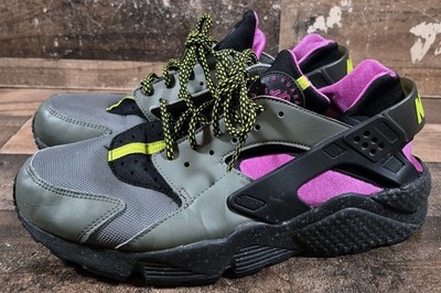 Nike Air Max Huarache Running Shoes Men 12 Gray Run River Rock Cactus AH9710-002