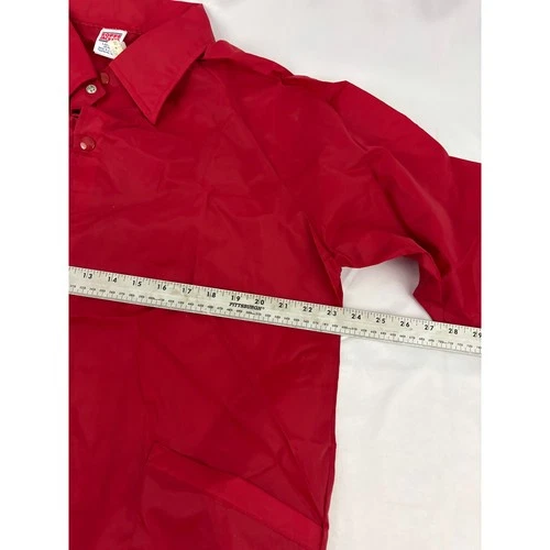 Vintage Soffe Windbreaker Jacket Men LARGE Red Nylon Snap-Closure 1990s NEW image 9