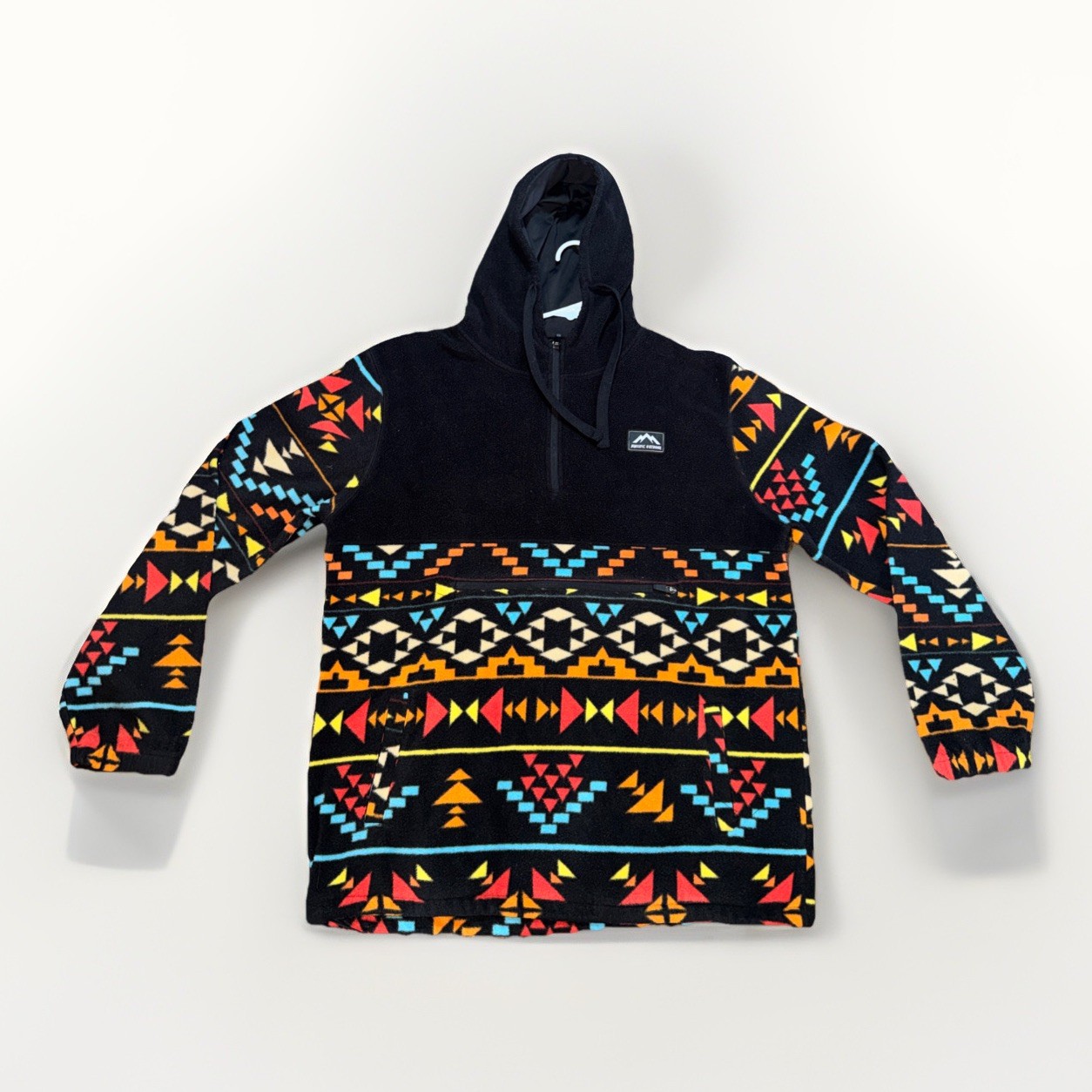 Super Massive Outdoor Hoodie Mens XL  Aztec Wester Print 1/4 Zip Fleece Pullover