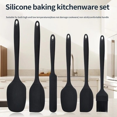 Silikon Geschirr 6-teiliges Set, Sahneschaber, Spatel, Ölpinsel, Größenschaber