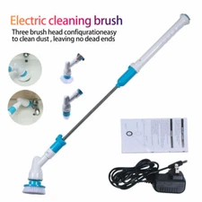 Electric Scrubtastic Rechargeable Cordless Spin Scrubber 3 Head Cleaning Mop US