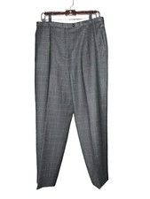 PENDLETON GRAY PLAID FLAT FRONT WOOL DRESS PANTS TROUSERS SLACKS PETITE SIZE 16