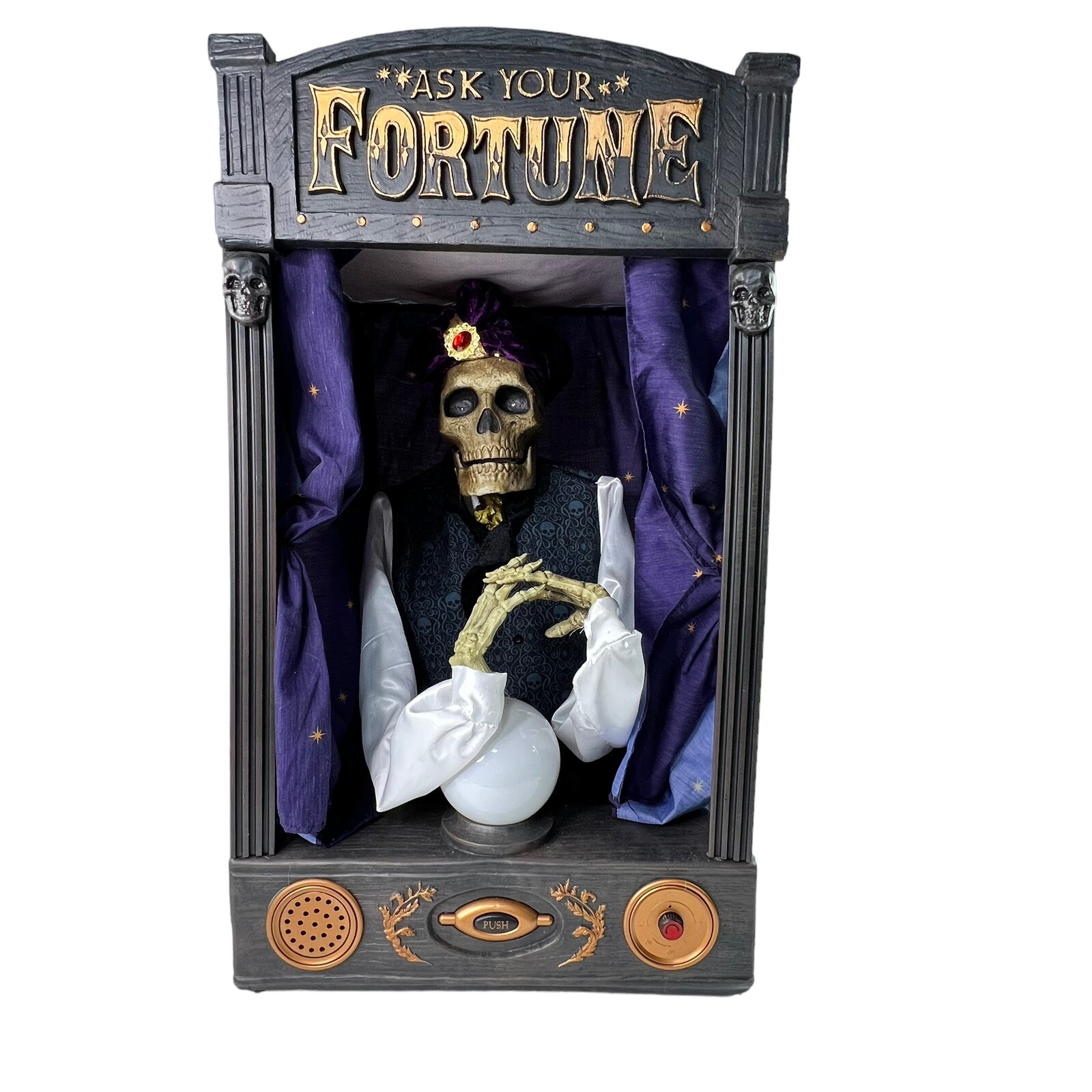 Rare Home Accents Skeleton Fortune Teller Sound Motion Activated