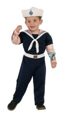 Muscle Man Sailor Boy Navy Popeye Dress Halloween Toddler Child Costume 3 Yrs 