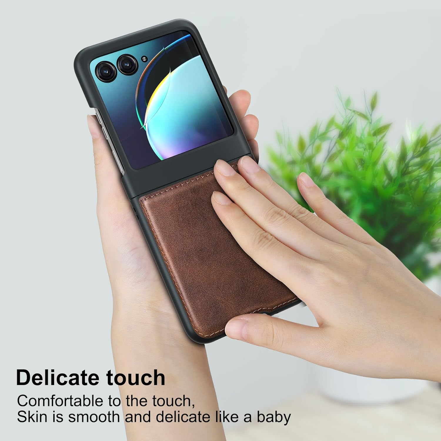 for Motorola Razr plus 2023 Case, Moto Razr plus 2023 Leather Case, PU