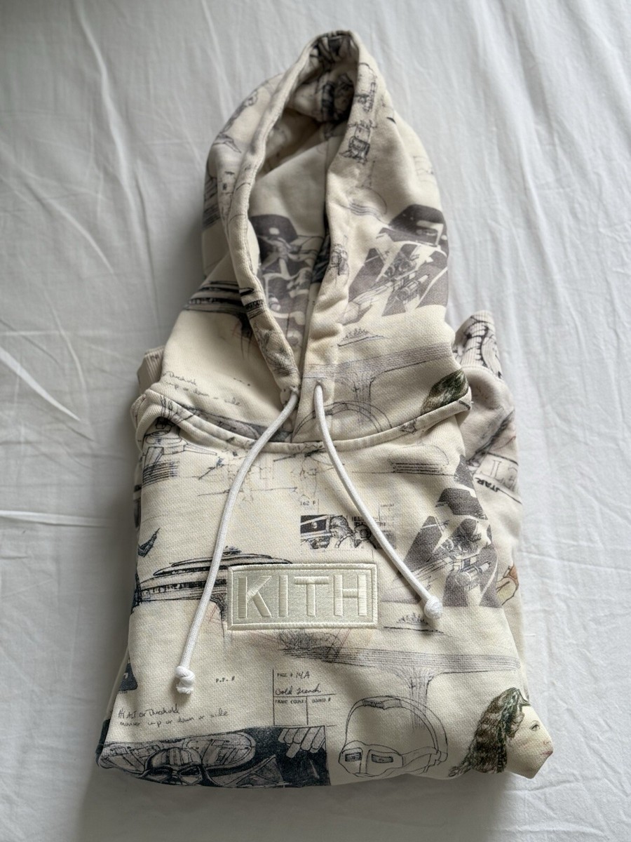 ☆ KITH x STAR WARS Sketches hoodie コラボパーカー ☆ Kith X Star Wars 'Sketches' Hoodie White 💫🛸 Size S