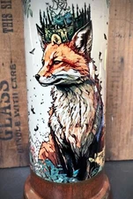 13" Heavy Ceramic Bong Water Pipe Glass Bowl The Fox Queen Woodland King Crown