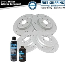 Performance Drilled Slotted Front Rear G-Coated Brake Rotor Set for Ford