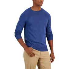 ALFANI Men's Blue Night Escape Ribbed Trim Pullover Knit Long Sleeve Sweater XL