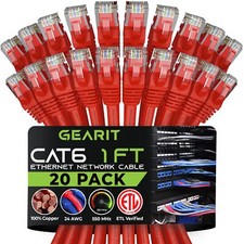 Cat 6 Ethernet Cable 1 ft 20-Pack - Cat6 Patch Cable Cat 6 Patch Cable Cat6 C...