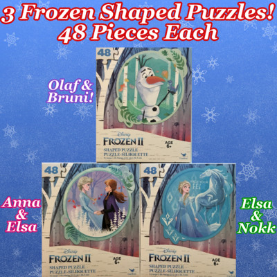 3 Disney Frozen 2 Shaped Jigsaw Puzzles Elsa Nokk Olaf Anna | eBay