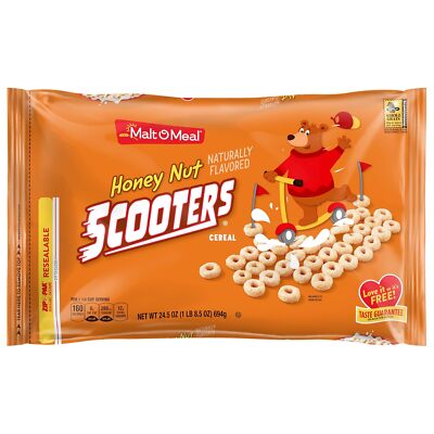 Malt-O-Meal Honey Nut Scooters Breakfast Cereal, Oat Cereal O's with Honey... 