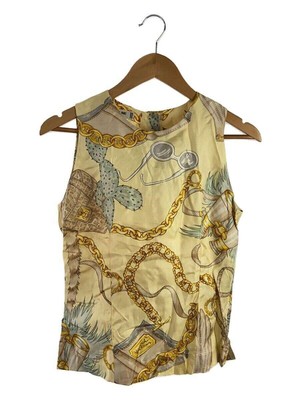 CELINE sleeveless Blouse Tops silk yellow 38 | eBay