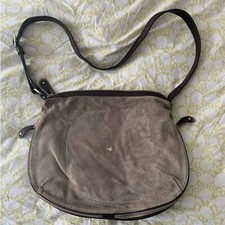 Bruno Rossi Suede Saddle Bag Taupe