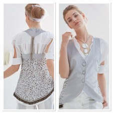 Elisa Cavaletti Daniela Dallavalle Silver Selene Gilet Waistcoat Med Nwt Pb37
