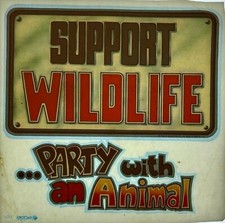 Original Vintage Support Wildlife Party With An Animal Iron On Transfer