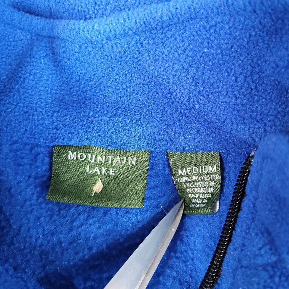 Mountain Lake Women's Full Zip Mock Neck Fleece Vest Sleeveless Blue