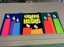 Vintage CAT Employee 3 Poster Sign - Happy Holidays Christmas Candles