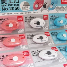 18pcs Mini Utility Knife Box Cutter Auto-Retractable Razor Blade Letter Opener