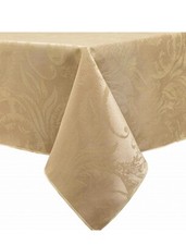 BB B Autumn Scroll Gold Damask Fabric Tablecloth Table Cloth 60x104in
