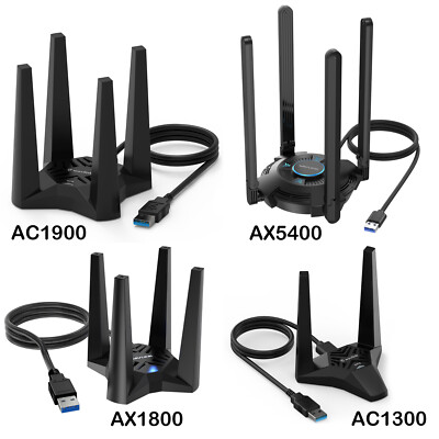 AX5400/AX1800/AC1900/AC1300 Dual Band USB 3.0 WiFi 6 Adapter Dongle for PC 