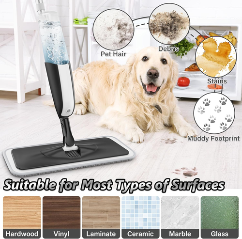 Sprühwischer, Nasswischer mit Wassertank & 4 Wischpads effektive Bodenreinigung. - Bild 4 von 7