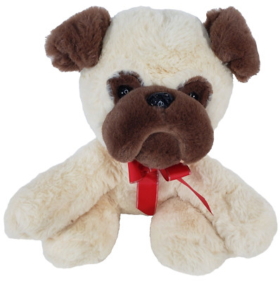Walgreens Hug Me Pug Puppy Dog Plush Stuffed Animal Toy Bow Soft Baby Bulldog