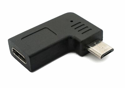 USB 3.1 Adapter Typ C Buchse zu 2.0 Micro B Stecker Winkel Kabel in Schwarz