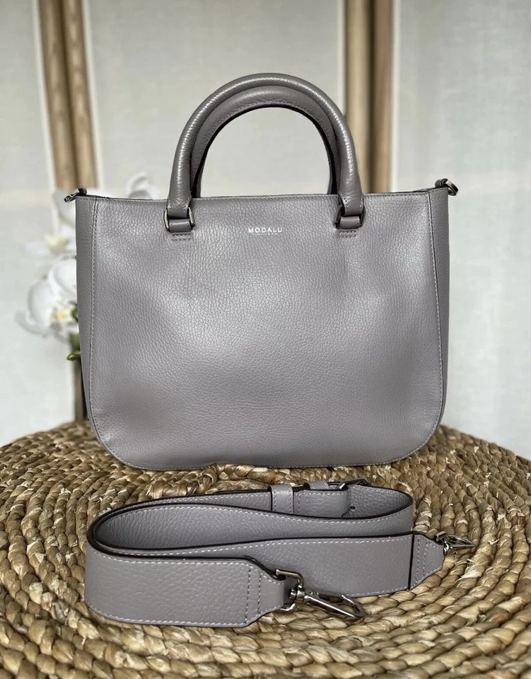Modalu London grey leather handbag shoulder bag - Image 2 of 4
