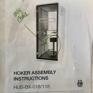 HushPhone REPLACEMENT SEAT Office Phone Booth HUS-BX-018/118 Stool Grey Chair
