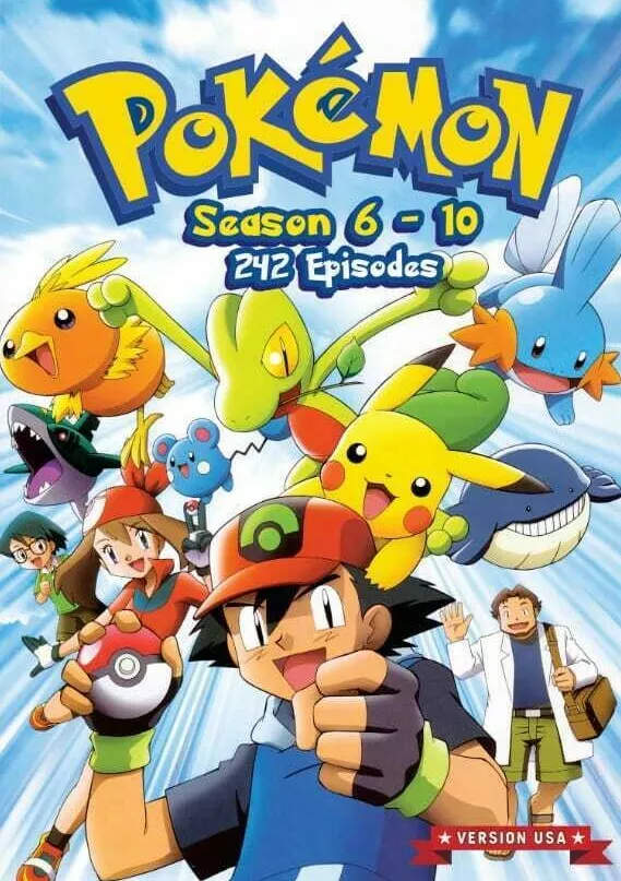 Pokemon Season 6-10. English Version. English Dub. All Region. DHL