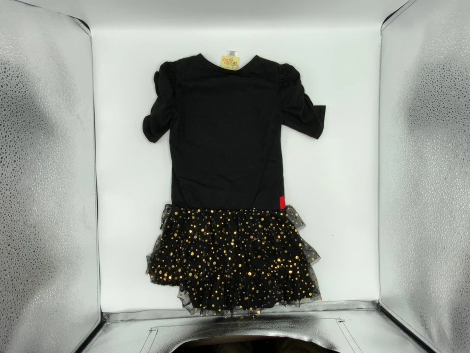 Pre-Owned Sweet Heart Rose for Dollie & Me Girl 6x  Dress Black/Red/Gold - Image 3 of 4